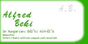 alfred beki business card